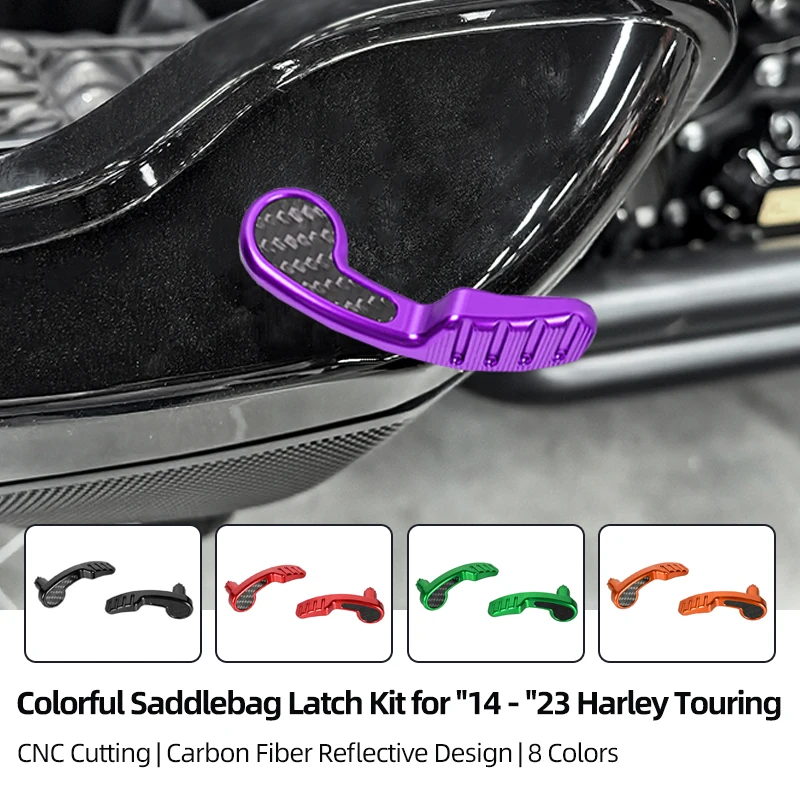 

For 2014-2023 Harley Touring Road/Street Glide FLHR FLHTK Motorcycle Saddlebag Latch Kit Carbon Fiber Saddlebag Latches Lifter