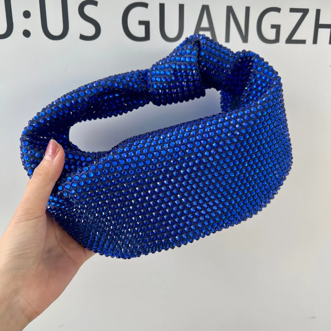 Bolso de diseñador de lujo con diamantes de imitación para mujer, bolsa de noche brillante, bolso de mano para cena y fiesta