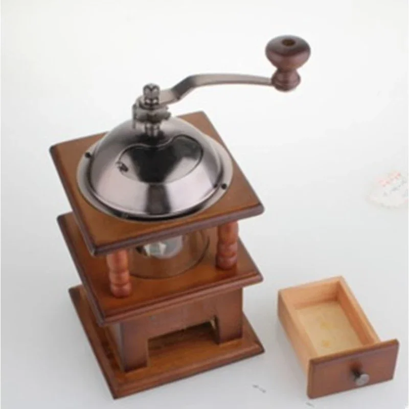 Bean grinder, hand-cranked coffee bean grinder, double-layer closed bean warehouse all-steel grinding core