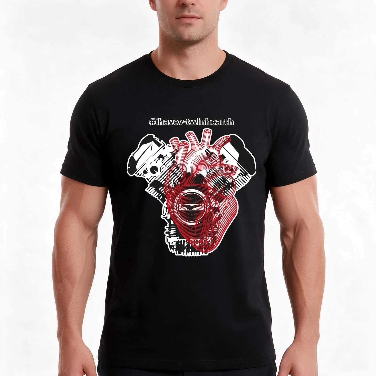 Ho un cuore bicilindrico 4 T-Shirt, Summer Casual Cotton Tee, Oversized Streetwear Tops, Vintage Graphic Print, Unisex Men Women