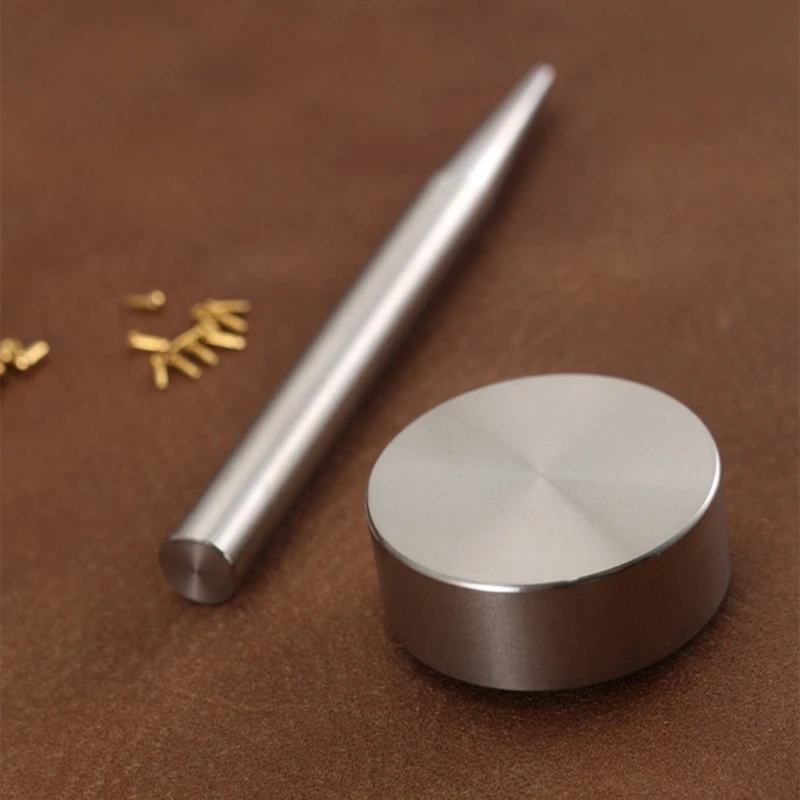 1 Set Practical Stainless Steel Button Setter Base Tool Setting Tool Set Metal Fasteners for Leather Craft