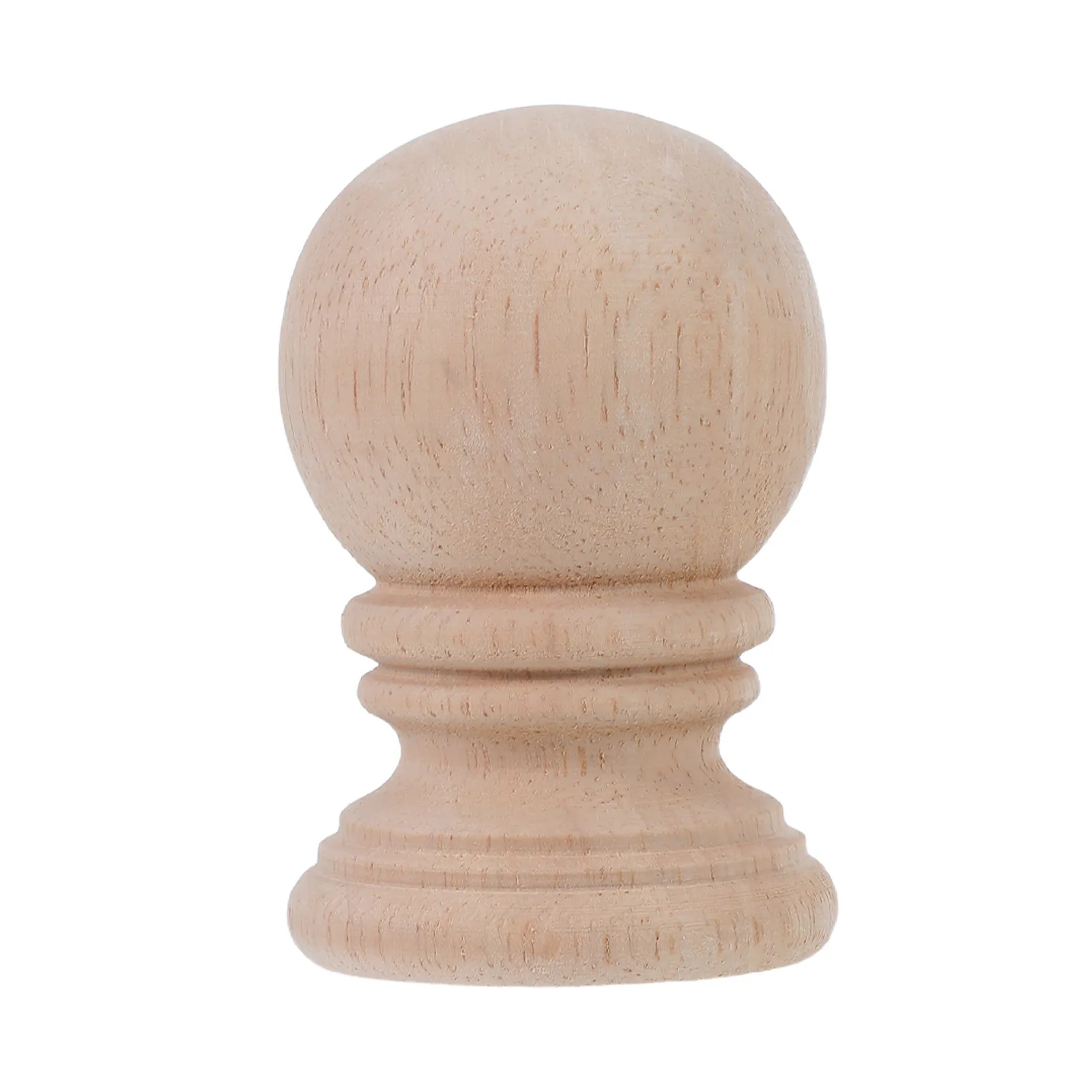 Unfinished Wooden Carved Finials Set Solid Wood Staircase Bed Post Curtain Rod Fence Toppers DIY Crafts Home Decor European