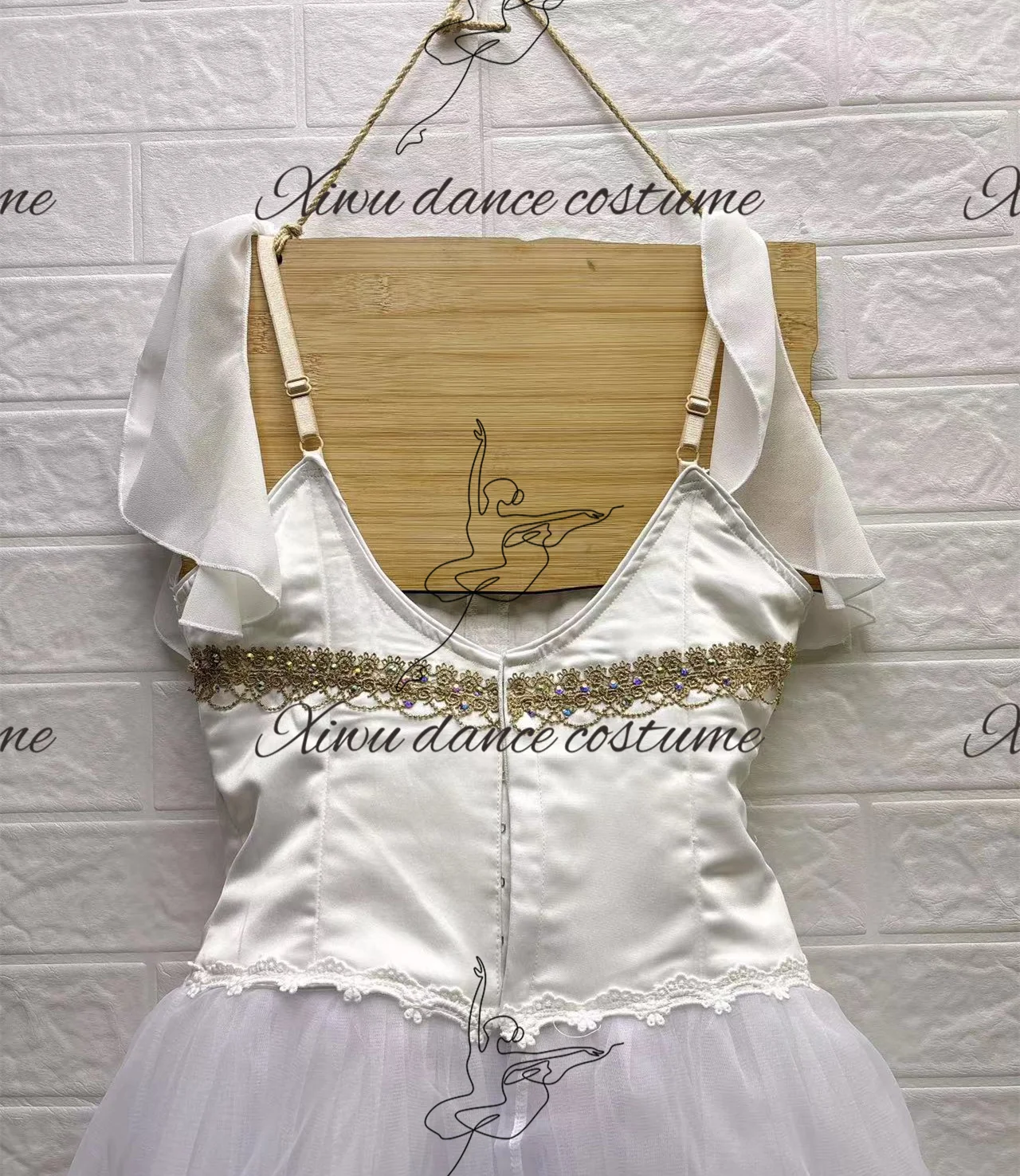 Elegant Custom Size Kids Girls Women Adults Dance Performance Wear Long Costumes Cream White Romantic Ballet Tutu Dress