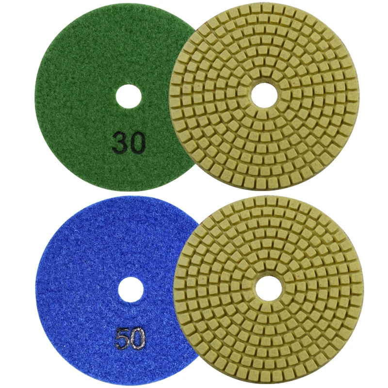 Diamond Polishing Pads Wet Buffing 4 Inch Abrasive Tool for Sanding Stone Marble Concrete Granite Counter Tile Grit 30-8000