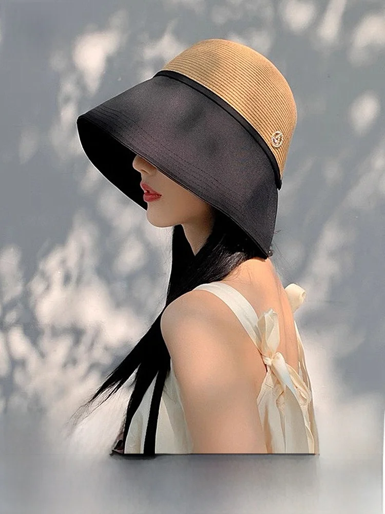 rouiiefao-women's-straw-hat-large-brim-uv-protection-sunshade-face-covering-fishing-cap-fashionable-breathable-outdoor-hat