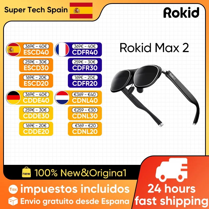 Rokid Max 2 Ar Brille 3D-Spiel Anzeige Smart Device Fov 50 Grad 120 ''Hz Micro-Oled-Bildschirm 2