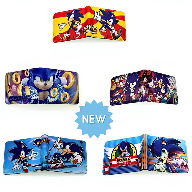 قادم جديد! مجموعة المحفظة سونيك متعددة التصاميم الفريدة من نوعها أنيمي القنفذ المحفظة الساخن الاطفال مروحة الإكسسوارات الهدايا #1
