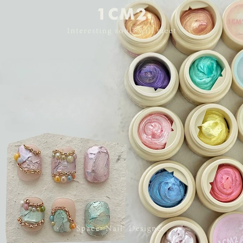 10Colors Pearl Sculpture Nail Gel 3D Carved Mud UV/LED Gel Varnishes Creative DIY Nail Art Painting Removable 3D Embossment Gel
