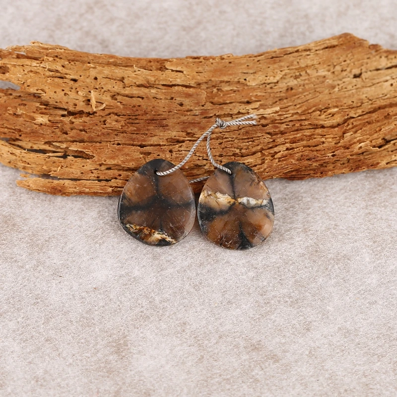

Natural Stone Chiastolite Water Drop Earrings Beads Fashion Jewelry Ear Accessory for Women