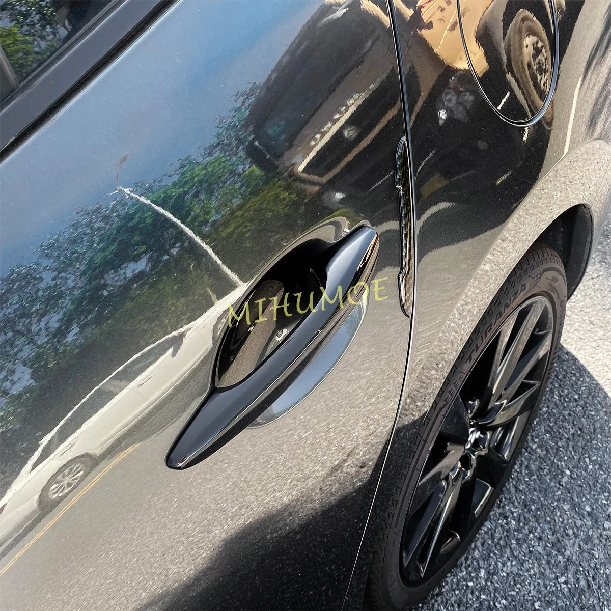 Glossy Black Car Door Handle Strip Cover Protector Trims Accessories w/ Keyless For Mazda 3 BP CX30 CX50 CX60 CX70 CX80 CX90