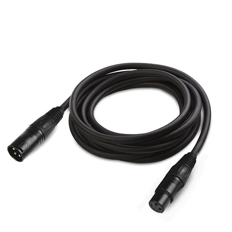 Cabo de sinal dmx de alta qualidade, 1m/2m/3m/4m/5m, 3 pinos xlr, linha de conexão, feixe de luz par, luz de efeito led, produtos de palco