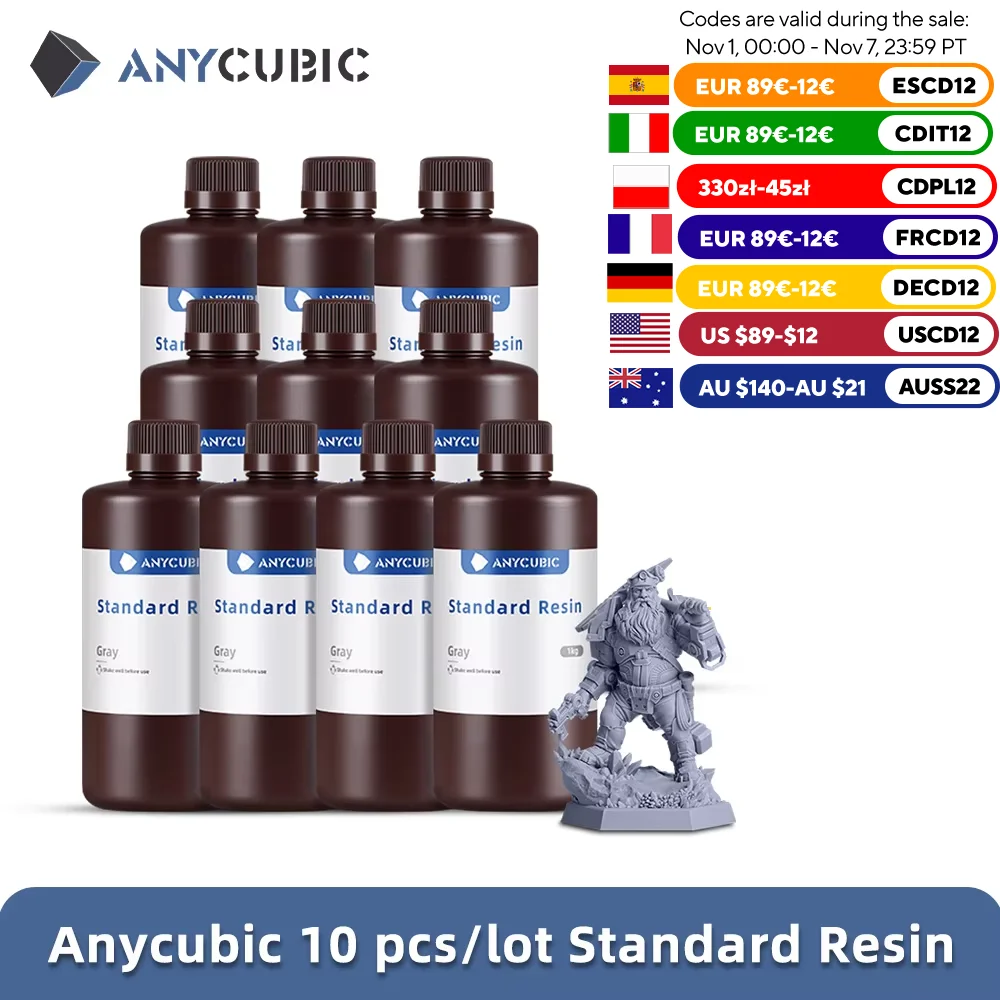 ANYCUBIC 광자 3D 프린터용 표준 송진 UV 송진, 고정밀 UV 포토폴리머 송진 인쇄 재료, 405nm, 10kg