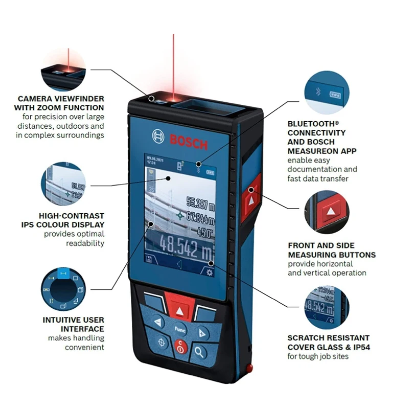 ボッシュ 100 メートルレーザー距離計内蔵 Bluetooth カメラ GLM 100