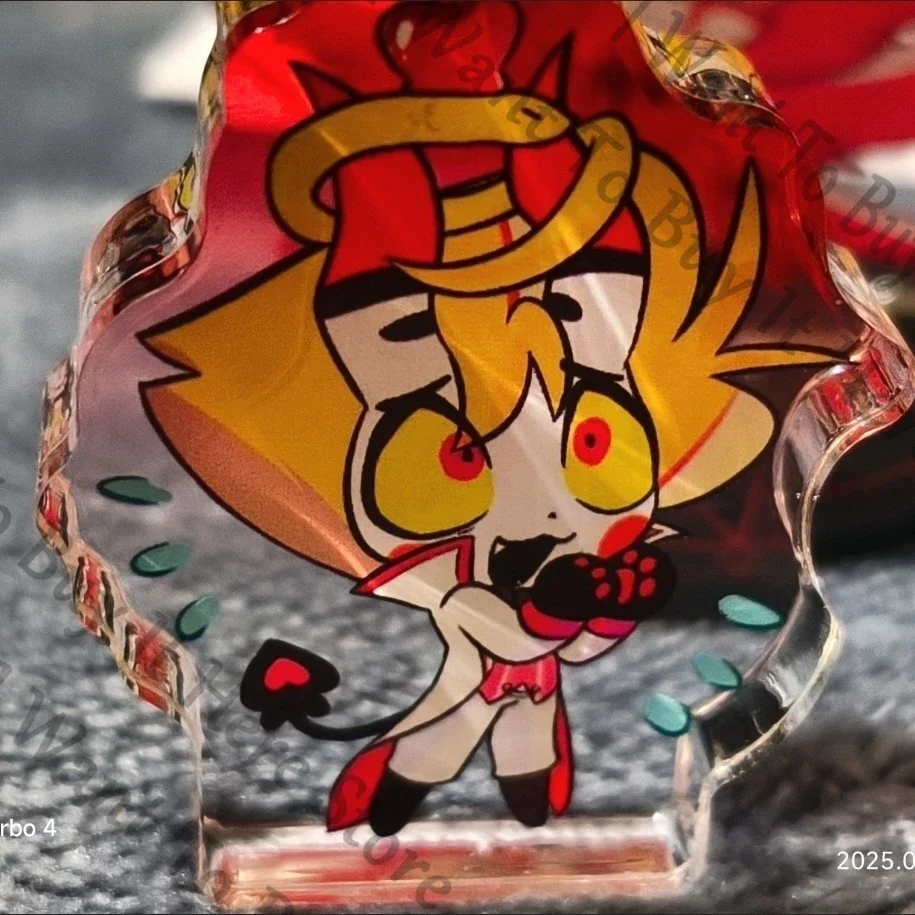 5 سنتيمتر أنيمي هازبين فندق لوسيفر مورنينجستار تأثيري الكرتون البسيطة الاكريليك الطوب حامل الشكل الدائمة علامة لوحة مؤشرات هدية #2