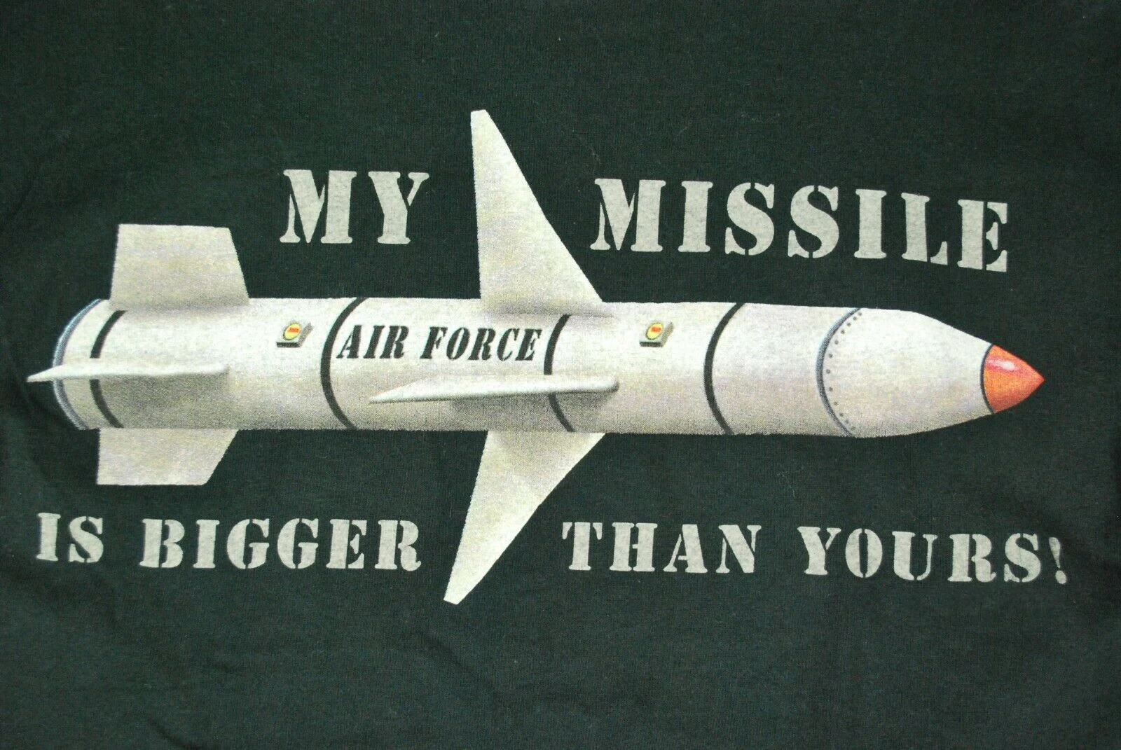 2 Sides My Missile Is Bigger Than Yours Funny Military TShirt Air Force Men's 100% Cotton Casual T-shirts Loose Top Size S-3XL