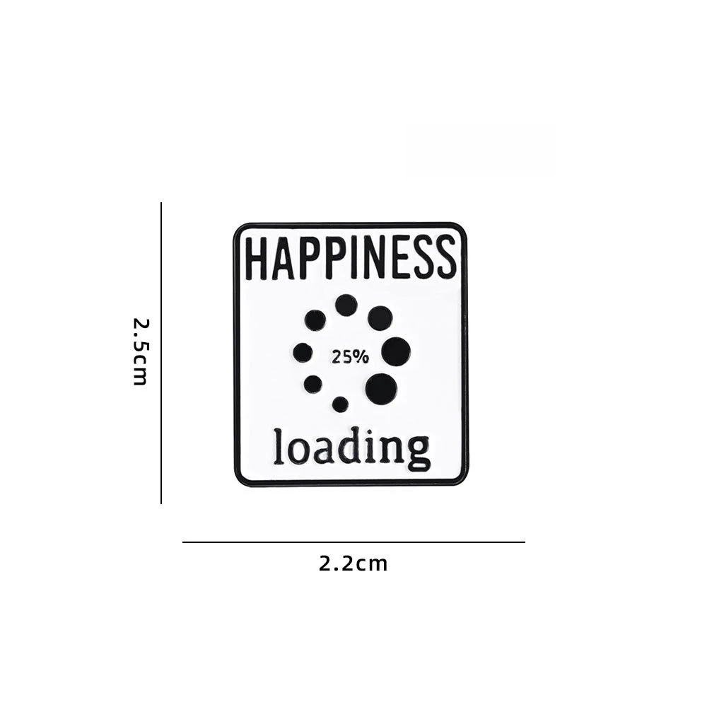 Whose Mental State Is Being Monitored? HAPPINESS Is Loading Pin Backpacks Decorative Clothing Winter Hats Brooches