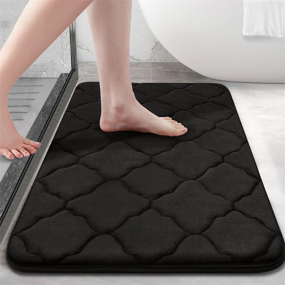 Olanly Memory Foam Bathroom Rug Ultra Soft Non-Slip Bath Mat Water Absorbent Bath Carpet Rug Shower Mat Bathroom Floor Foot Mat