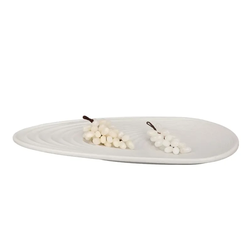 Simple Modern Shell Fruit Plate Jade Grape Model for Room Hotel Home Living Room TV Cabinet Soft Decoration Ornament