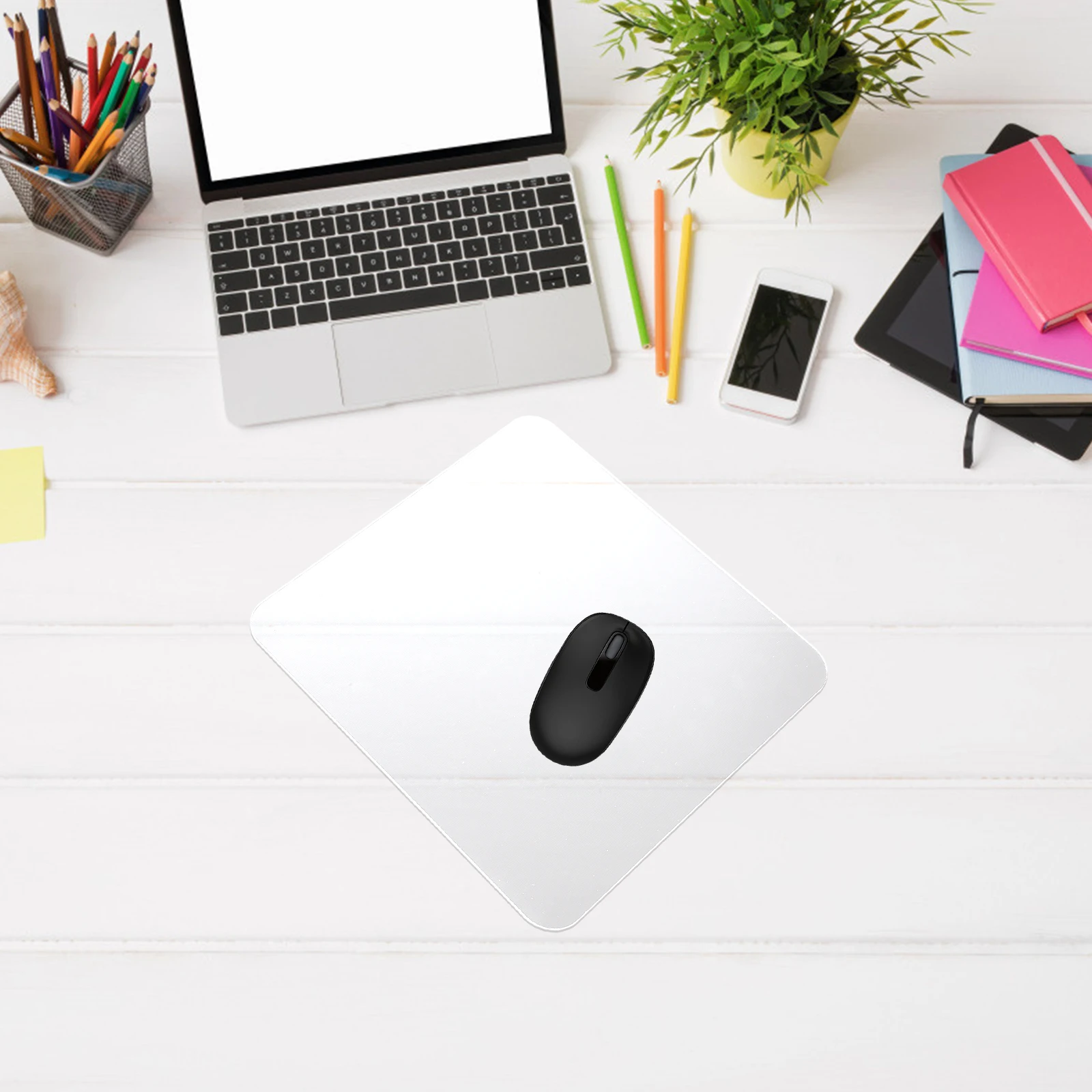 

Glass Mouse Pad Rigid for Desk Square Pads Clesr Tempered Gaming Table Mat Office