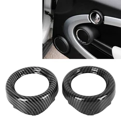 2Pcs Carbon Fiber Look Car Inner Door Handle Trim Pull Grab Panel Handle Cover for Mini Cooper R54 R56 Clubman R55 Crossover R60