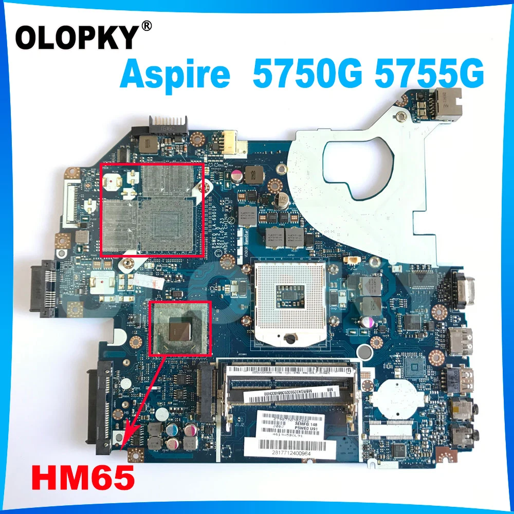 

P5WE0 LA-6901P материнская плата для Acer Aspire 5750 5750G материнская плата для ноутбука HM65 DDR3 MBR9702002 MB 100% тест