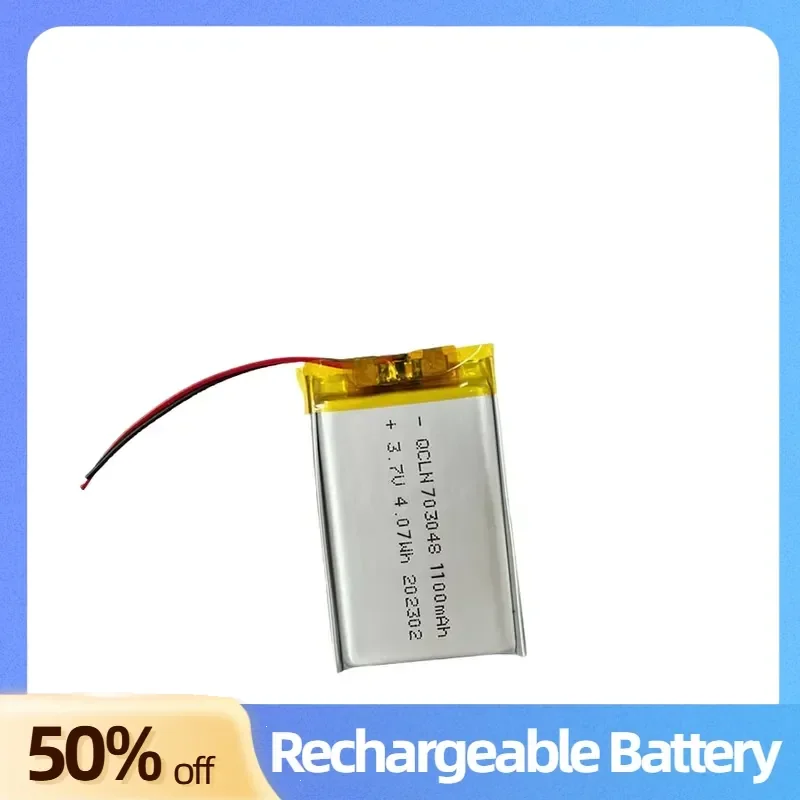 703048 Lithium Battery 1100mAh 3.7V Large Capacity for Smart Door Lock Watch Rechargeable Batteries