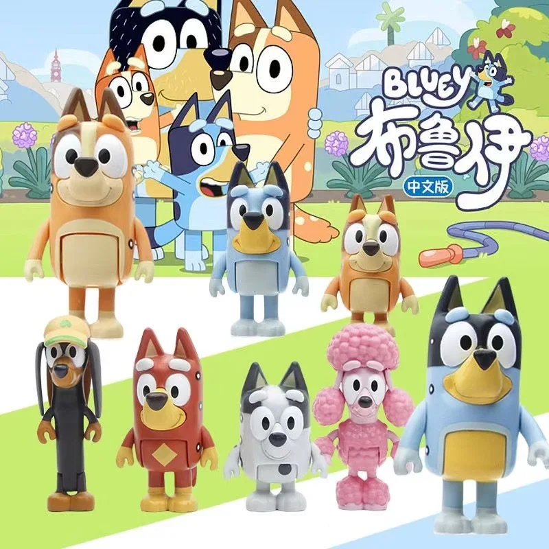 

Новая серия Bluey and Bingo, аниме, экшн-фигурка, модель, мультяшные куклы из ПВХ, украшения для детей, украшения на день рождения, игрушки, подарок