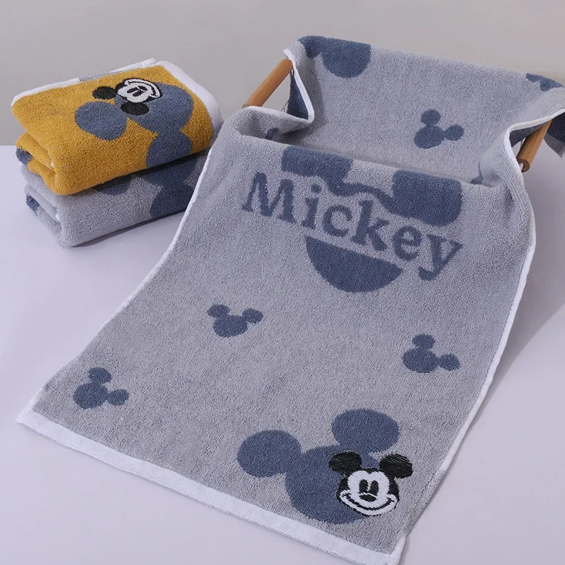 Disney Mickey Mouse Cartoon Face Towel Water Absorption Hair Shower Towels Soft Pure Cotton Towel Bathroom Home Adults Towel