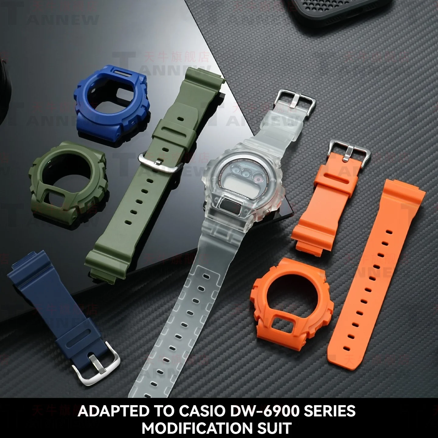 Kit Completo de Reposição DW-6900 para Casio G-Shock DW6900 DW-6930 DW-6600 DW-3230: Caixa e Pulseira de Resina
