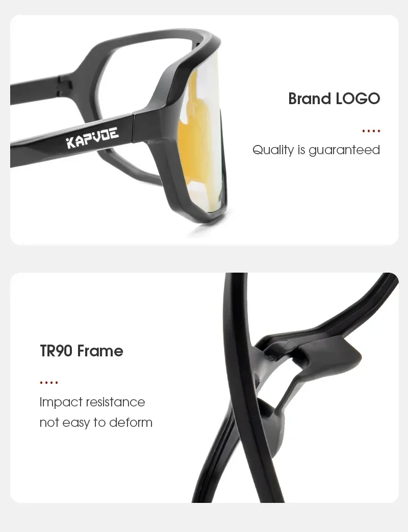 KAPVOE Photochrome Outdoor UV400 Rennrad Radfahren Brille für Männer Sport Radfahren Sonnenbrille Frauen MTB Fahren Fahrrad Brille – Detail 6