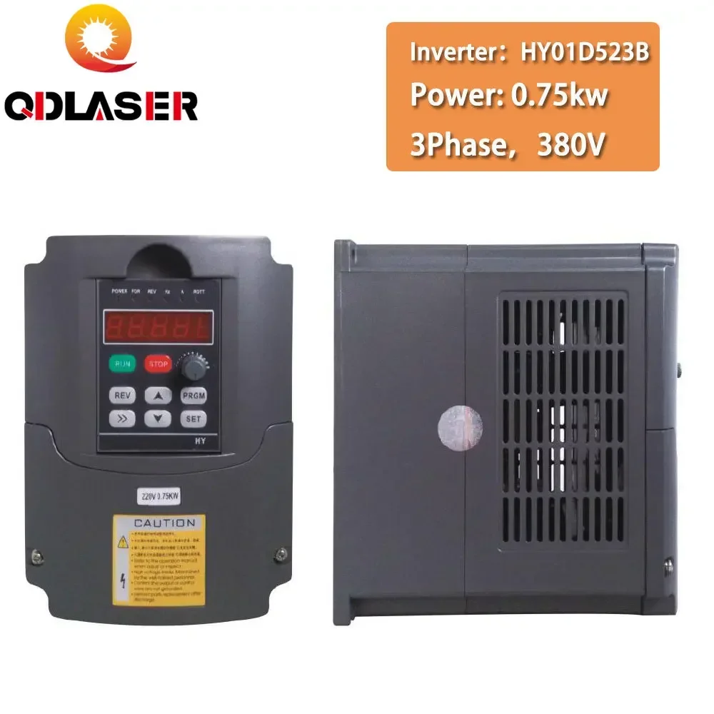 QDLASER 0.75KW VFD Variable Frequency Inverter 3 Phase 380V for CNC Spindle Motor Speed Control