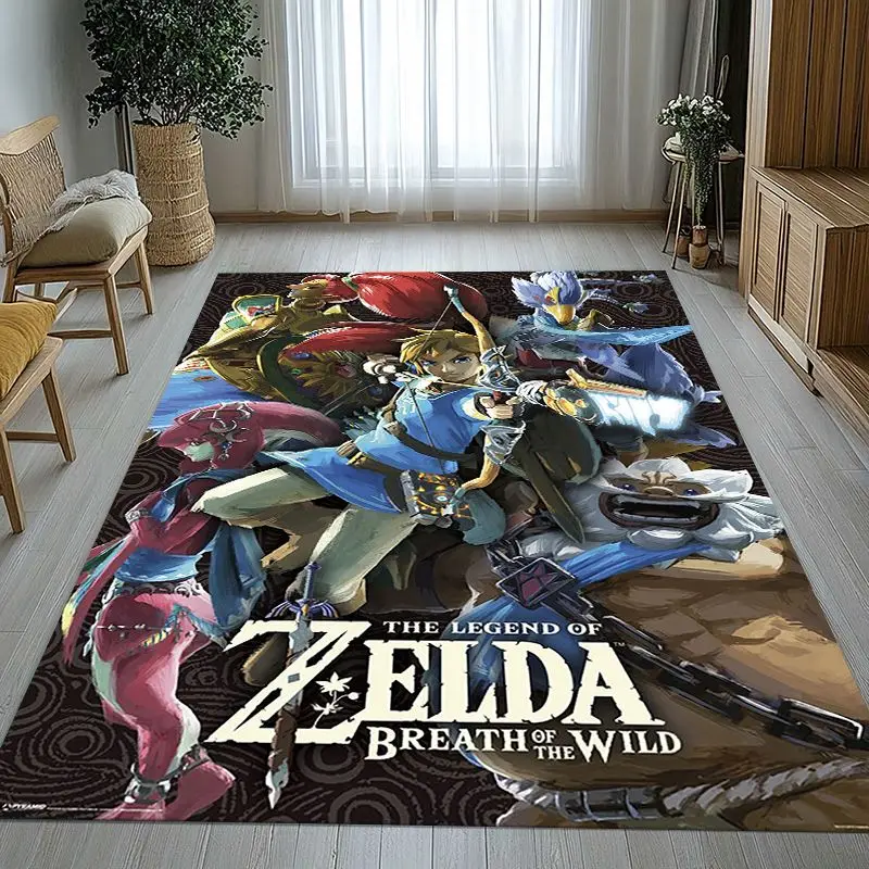Vintage Game Z-Zelda Hylian Crest Link Area Rug,Non-Slip Carpet Mat for Living Room Bedroom Playroom,Sofa Floor Rug,Home Decor