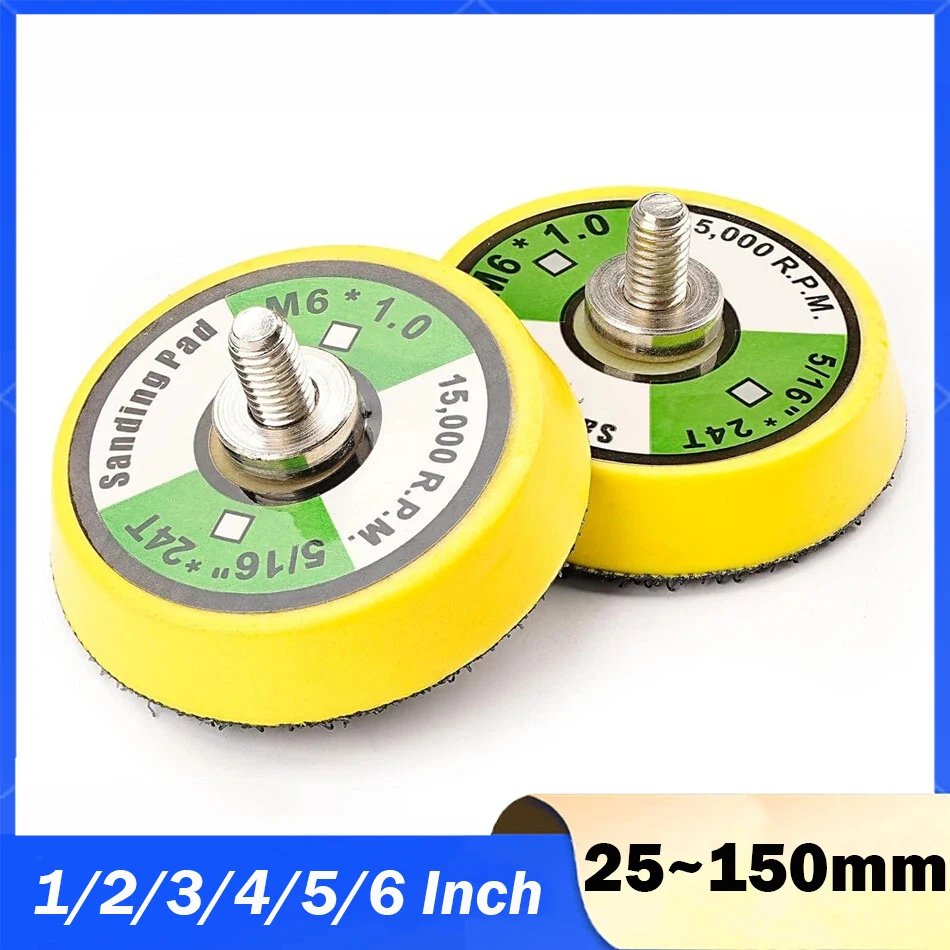 1/2/3/4/5/6 Inch Polishing Sanding Pad Pneumatic Sander Disc Backer Plate Hook&Loop Thread for Dremel Grinder Rotary Tool