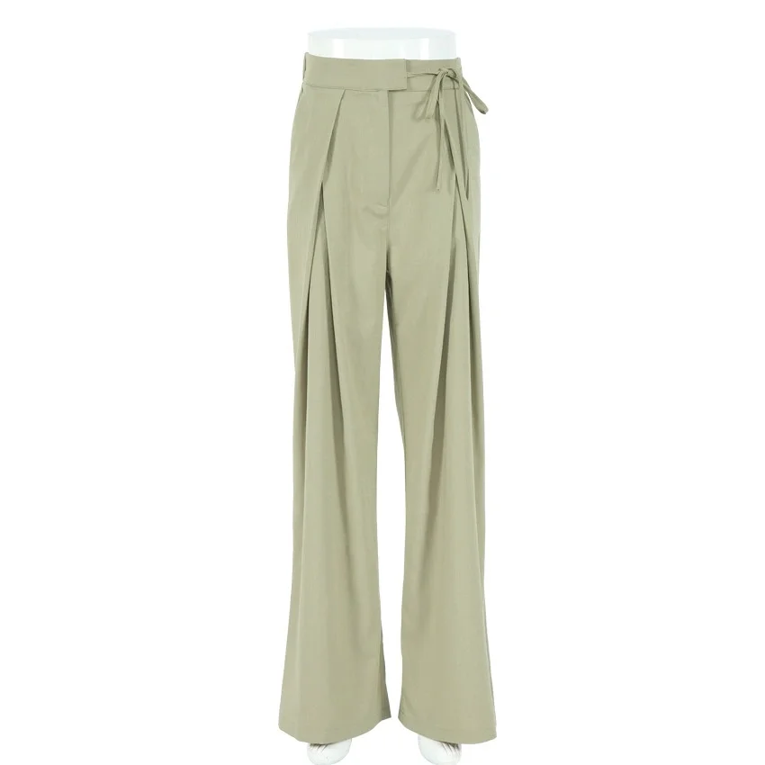 New 202 Loose Straight Leg Casual Faion Wide Leg Pants High Waist Long Pants Comfortable Breathable Women's Summer Pants