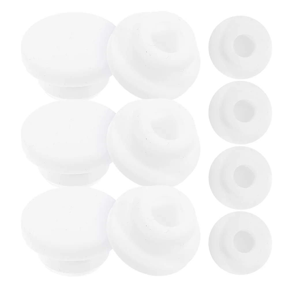 

10Pcs White Plastic Sink Overflow Cover Round Drain Seal Cap for Bathroom Washbasin Tub Secure Tight Fit No Tools Needed