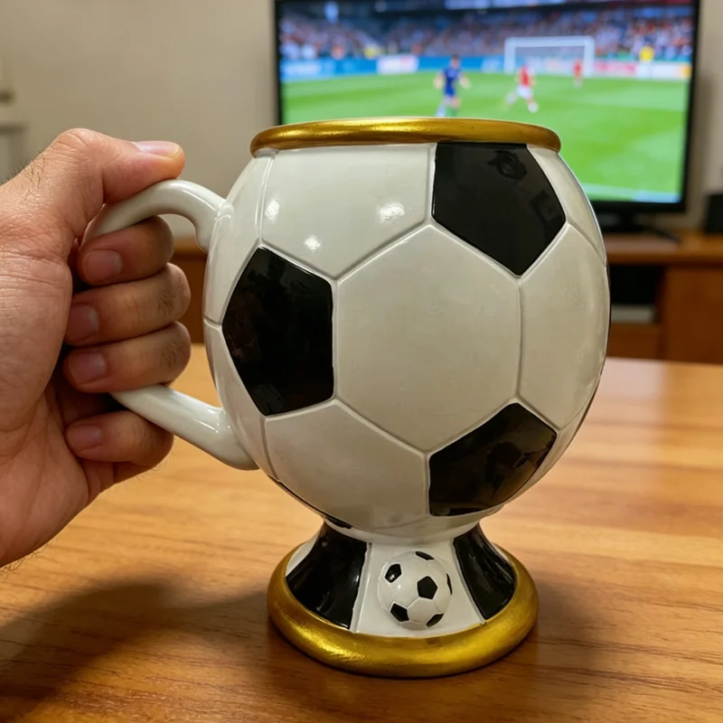 Novel 3d Soccer Trophy Beer Cup Large Volume Drink Vessel For Fun Party Football Themed Tableware Ideal Sports Fans Present