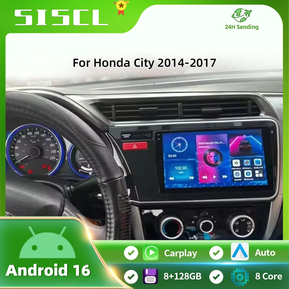 

Автомагнитола Android 16 с Carplay и Auto для Honda Fit City 2014-2017, мультимедийный плеер, навигация, GPS, стереосистема, 2DIN головное устройство
