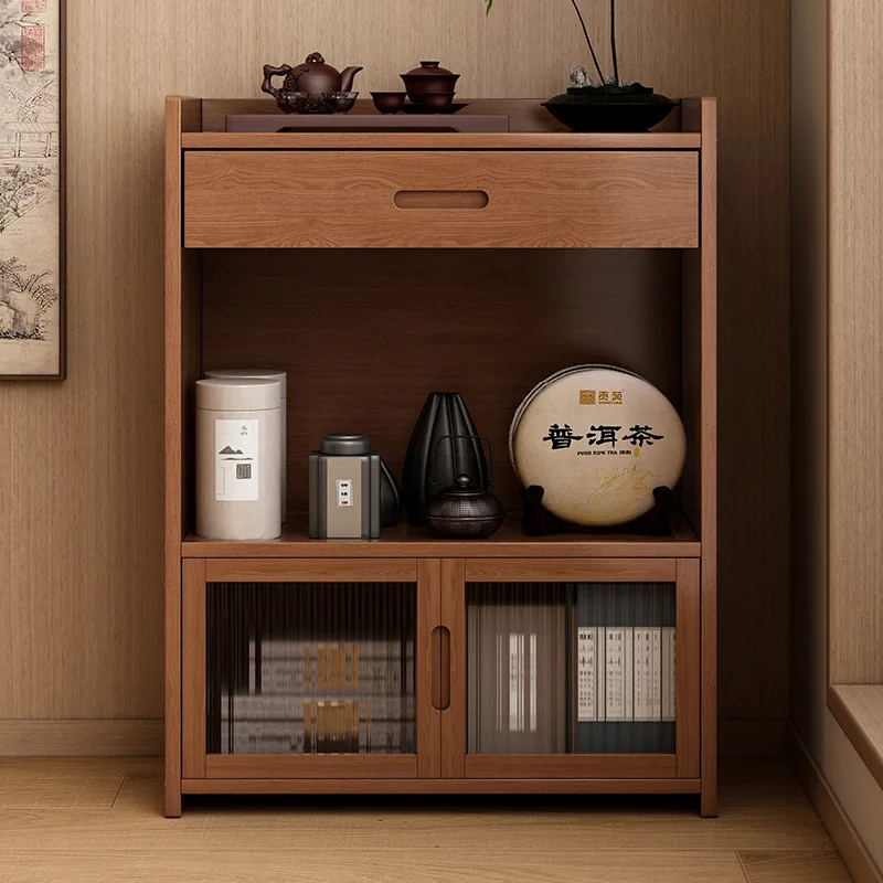 Multi-layer locker household living room storage rack tea room side cabinet tea set tea storage