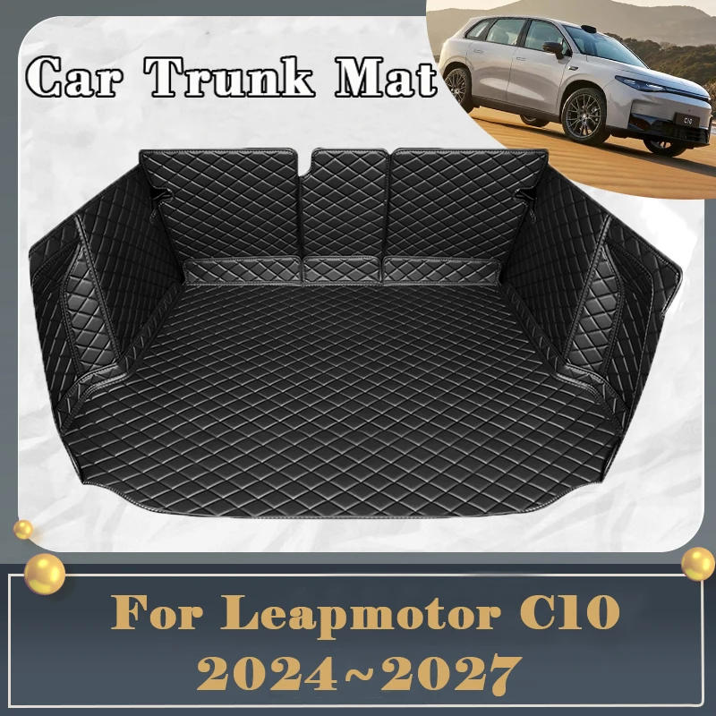 

Car Trunk Mat For Leapmotor C10 2024 2025 2026 2027 Dirt-resistant Fully Trunk Mat Luxury Rear Cargo Tray Car Auto Accessories