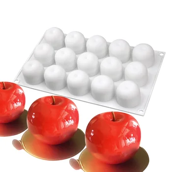 Molde de silicona para Mousse francés de manzana, molde de vela de cera de Aroma de Chocolate para hornear pasteles de frutas de simulación DIY, nuevo