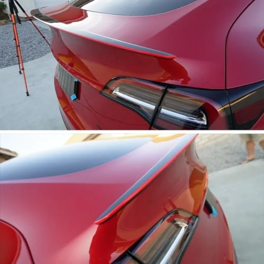 Spoiler posteriore in vera fibra di carbonio per Tesla Model Y Spoiler rosso Modello ala Y Spoiler posteriore Tronco Labbro Coperchio di coda per Tesla Model Y Acc