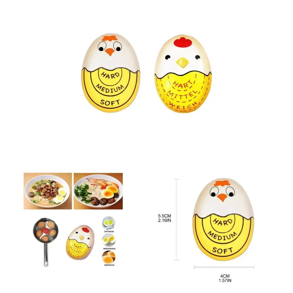 Cartoon Timer Sensitive Hard & Soft Boiled Color Changing Indicators Kitchen Boiled Temperature Observer