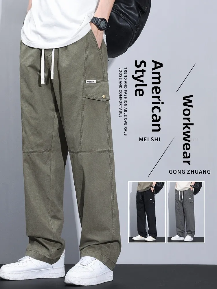 

Мужские рабочие брюки в стиле милитари (EEN), свободные, прямые, на весну-осень-зиму, с защитой от сминания, широкие, длинные