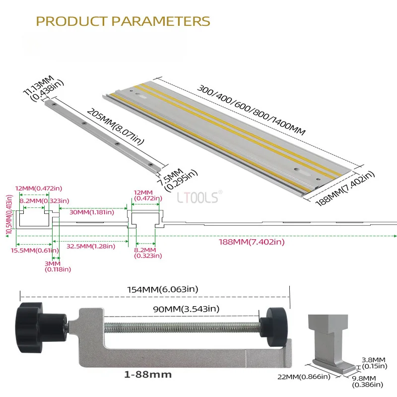 Trimming Machine Milling Groove Engraving Guide Rail Multi-functional Adjustable Backing Auxiliary Guide Bracket WoodworkingTool