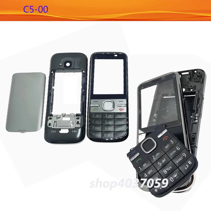 Capa de proteção completa para Nokia C5-00 com teclado e tampa da bateria