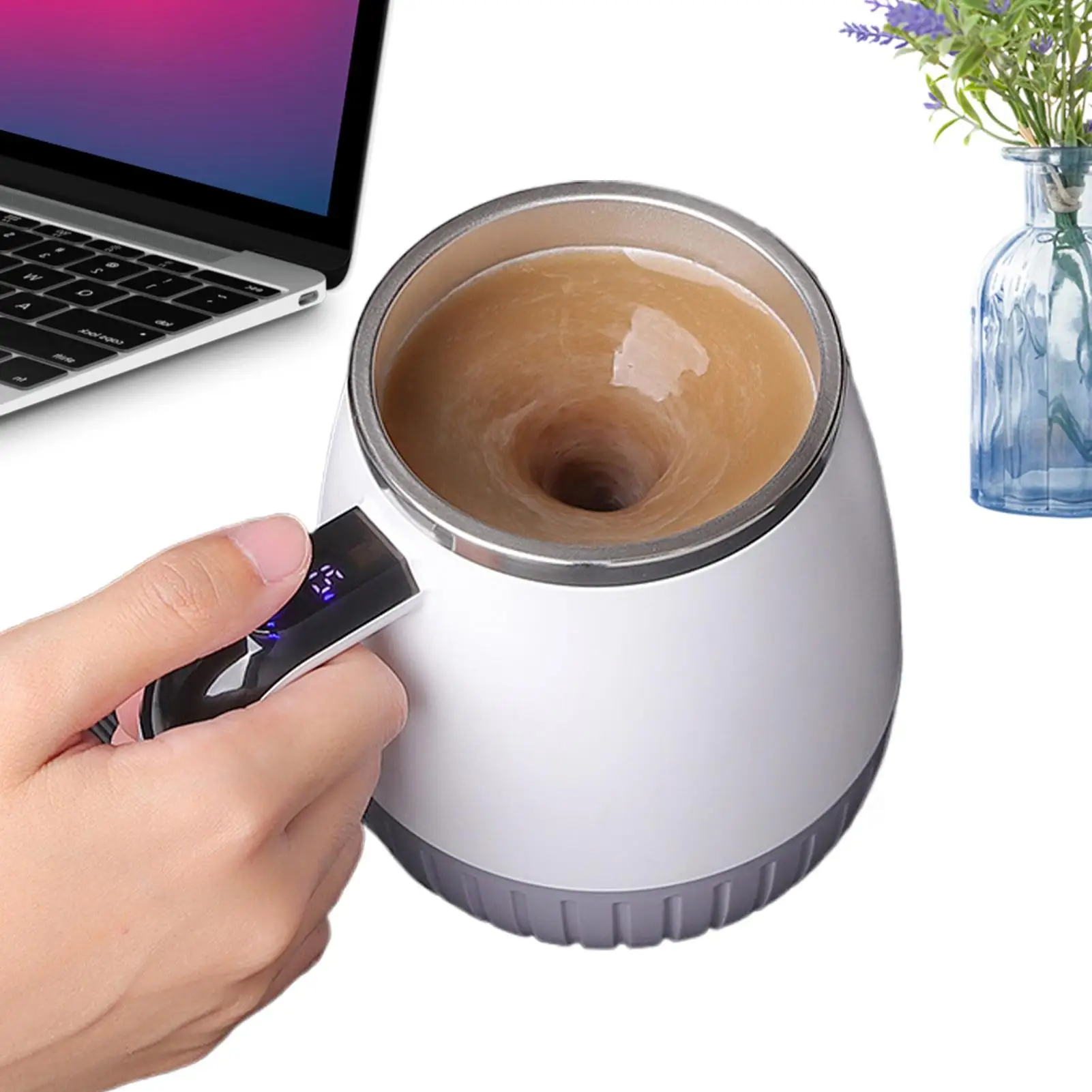 

Self Stirring Mug Mixing Blending Tumbler With Lid Automatic Magnetic Stirring Coffee Mug For Milk Tea Beverage Chocolate Cafe