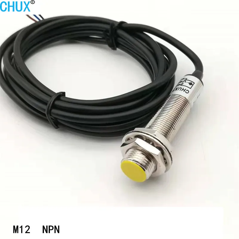 CHUX M12 Inductive Proximity Switch NPN 5v dc 24vdc 2mm 4mm Sensing Detect Distance NO NC NO+NC 4 wires Non Flush Sensor