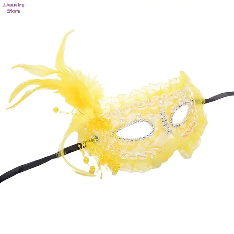 Lace Masquerade Masks Halloween Aldult Prom Princess Party Feather Fashion Sexy Carnival Festival Costume Woman Accessories