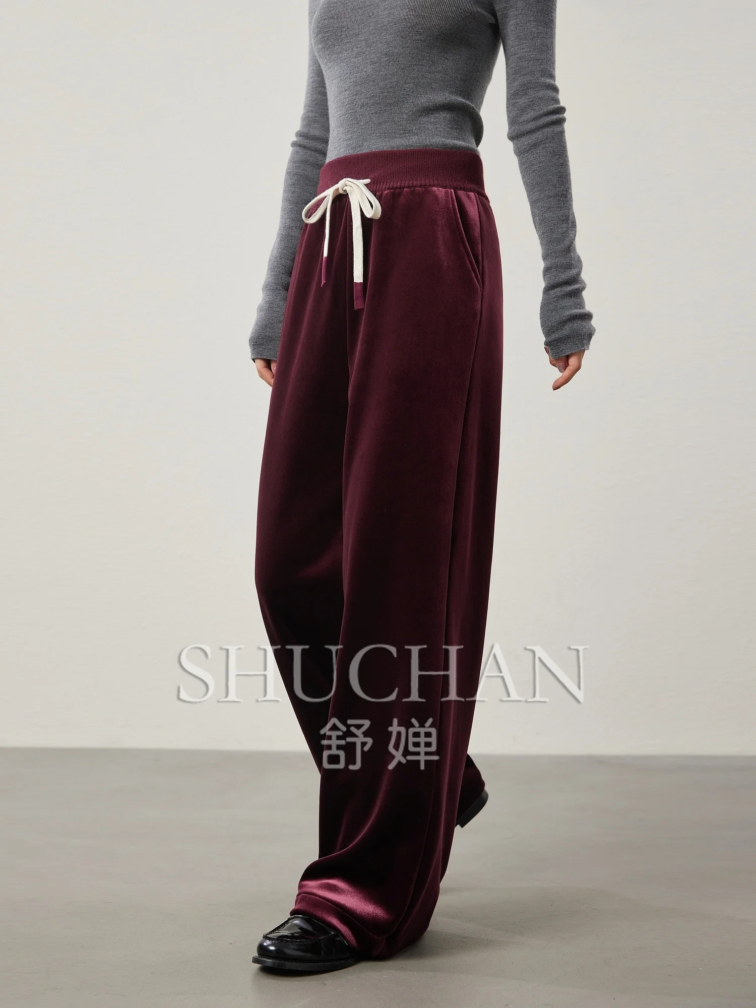 

Good Quality, Casual Vintage High Quality Velvet Velvet Wide-leg Pants Pantalones Mujer Verano 2024 Streetwear Women