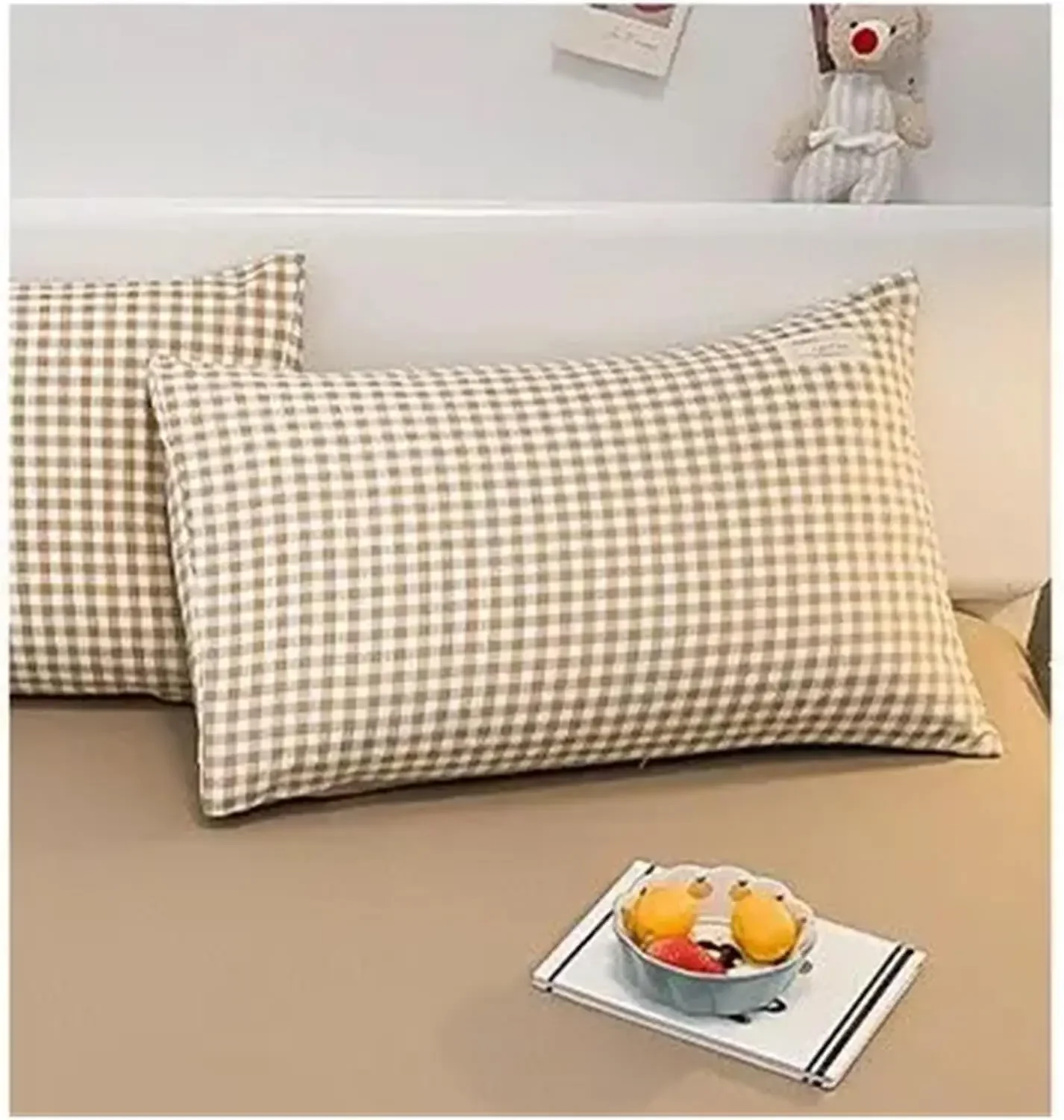 Bed, Student Apartment Rental Room Hotel Solid Color Washed Cotton Bed Sheets Duvet Cover Bed Sheets Dormitory Bedding, Twin, MM